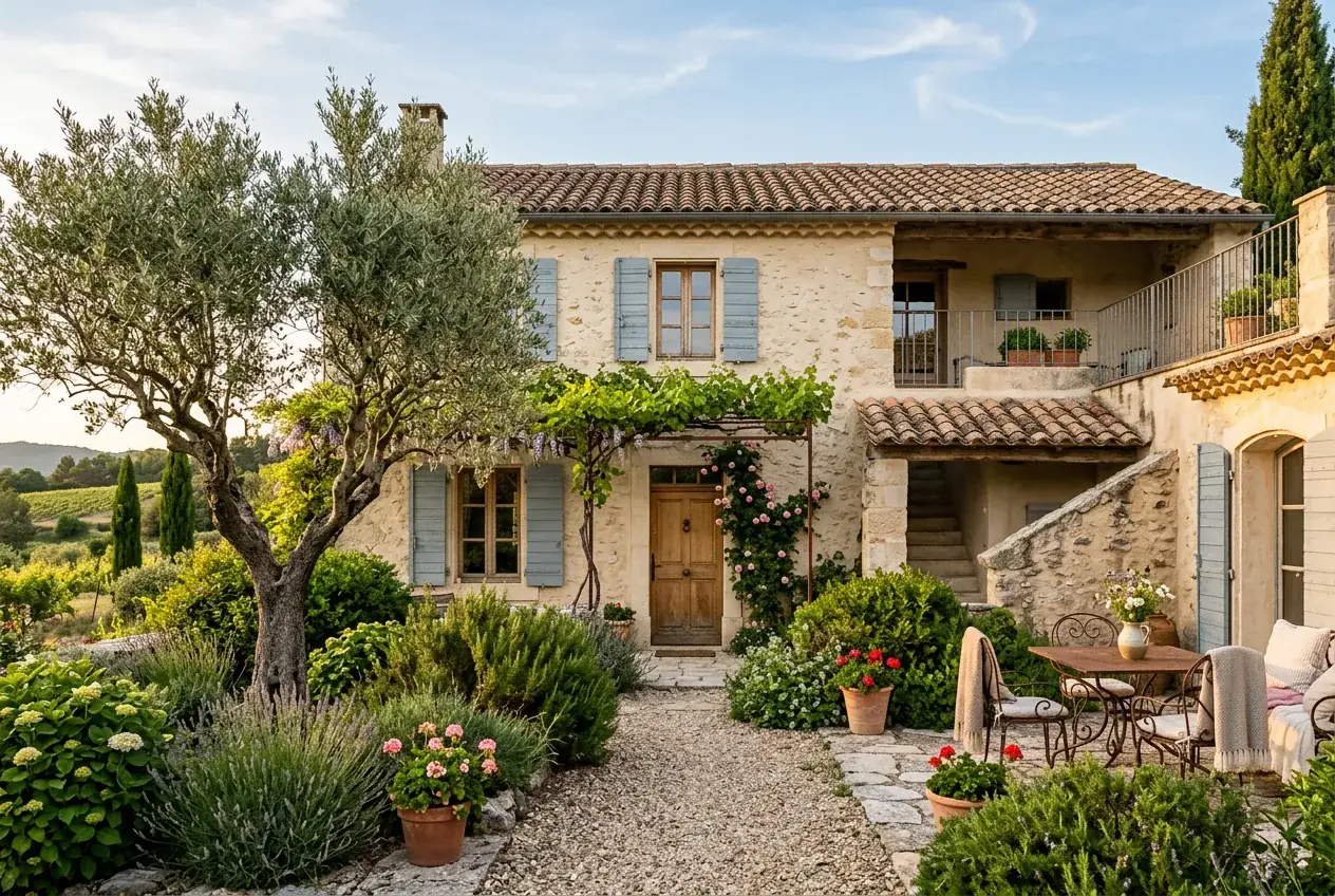 Maison provençale rénovée en lumière dorée